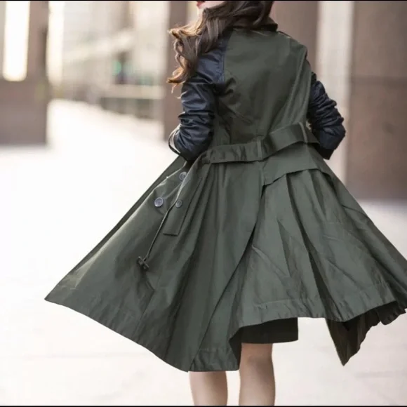 Altuzarra For‎ Target 20 Year Anniversary Jacket Trench Coat Belted Green XS - Picture 3 of 10